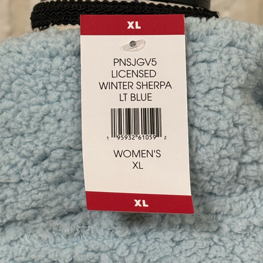 Peanuts Light Blue Sherpa 'Stay Cool' Half-Zip Pullover with Navy Collar - Picture 6 of 6